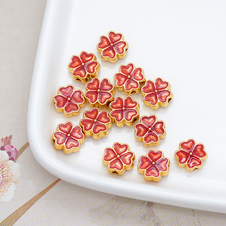Clover Alloy Beads for DIY Jewelry 9.7mm
