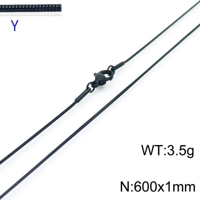 Jewelry Classic Style Solid Color Titanium Steel 18K Gold Plated Chain Necklace