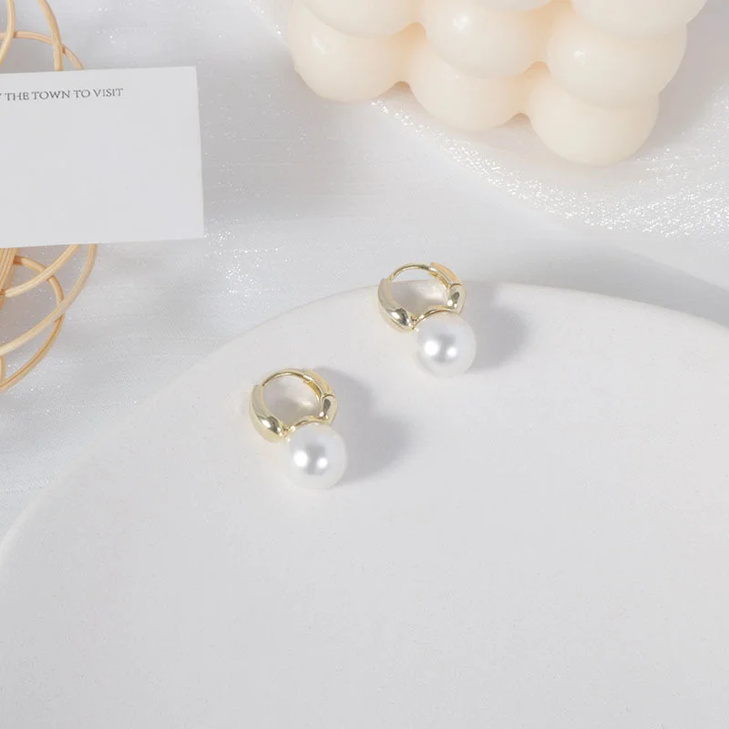WeaRecall New Cute Pearl Studs Hoop Earrings 