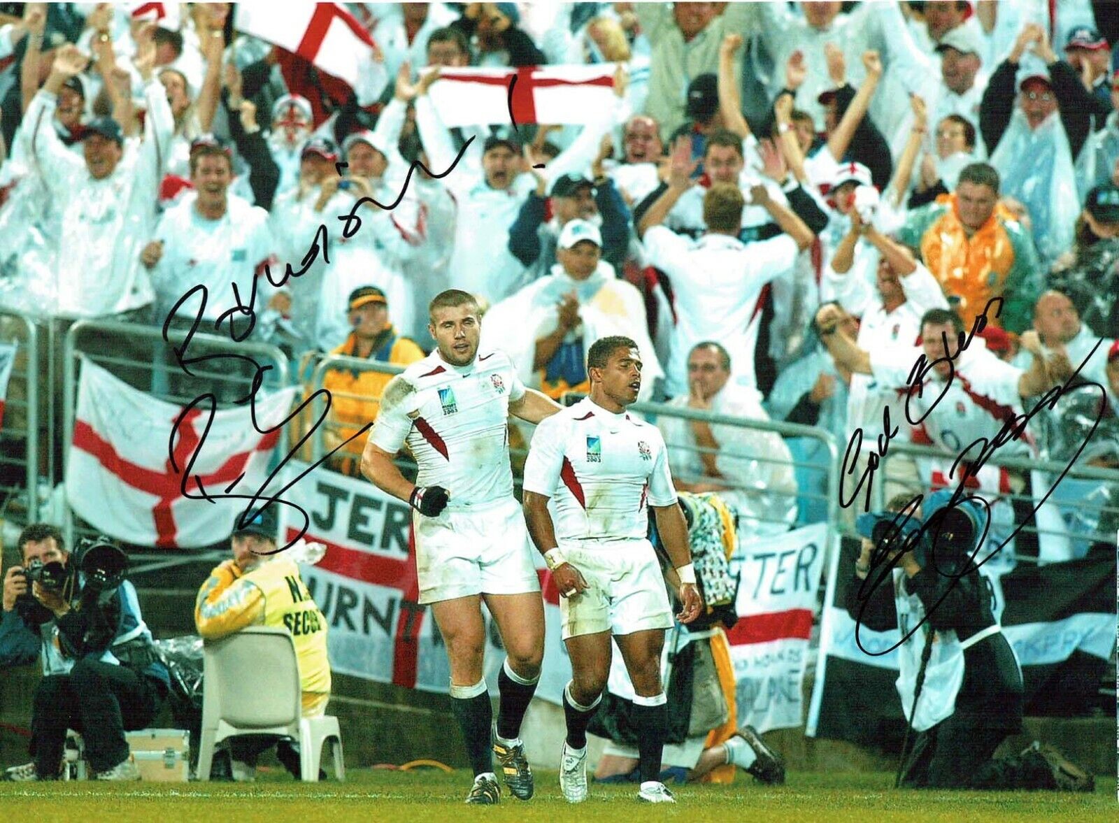 Jason ROBINSON & Ben COHEN RUGBY Signed 16x12 Huge World Cup Photo Poster painting 2 AFTAL COA