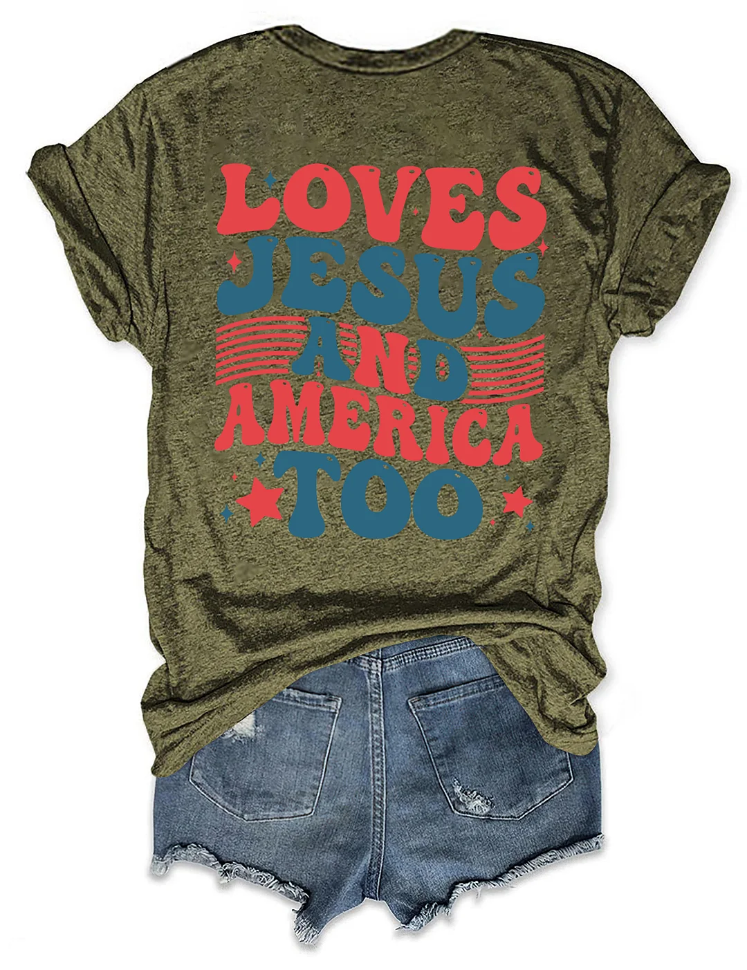 Loves Jesus And America Too T-shirt