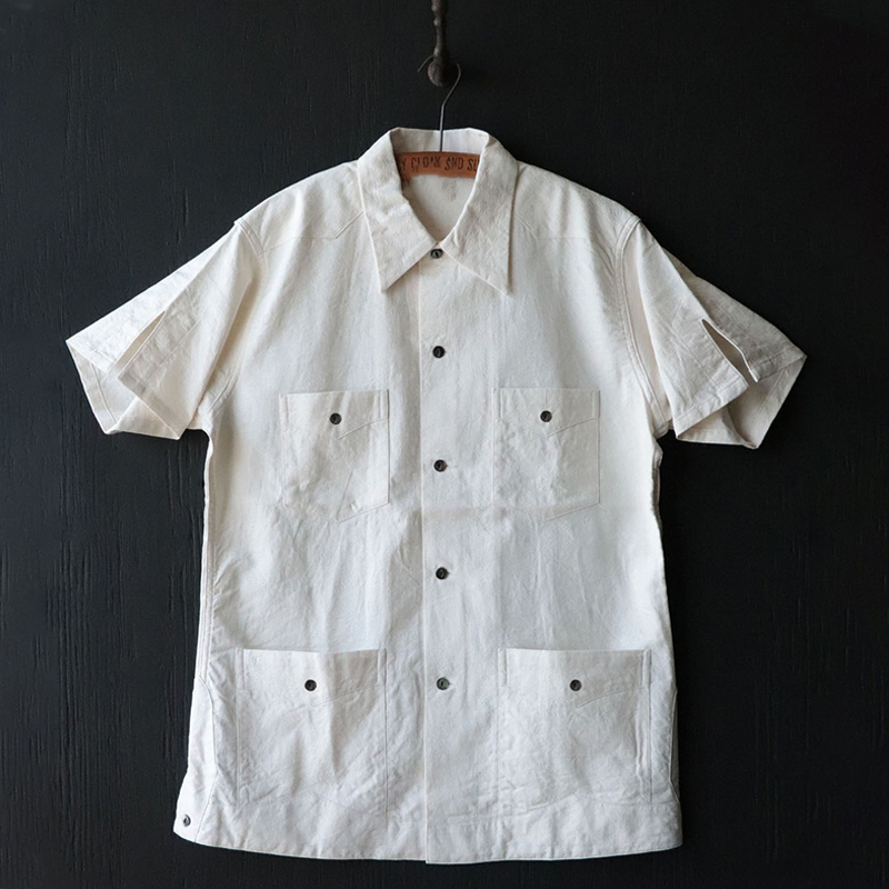 Vintage Ivory White Utility Work Shirt 