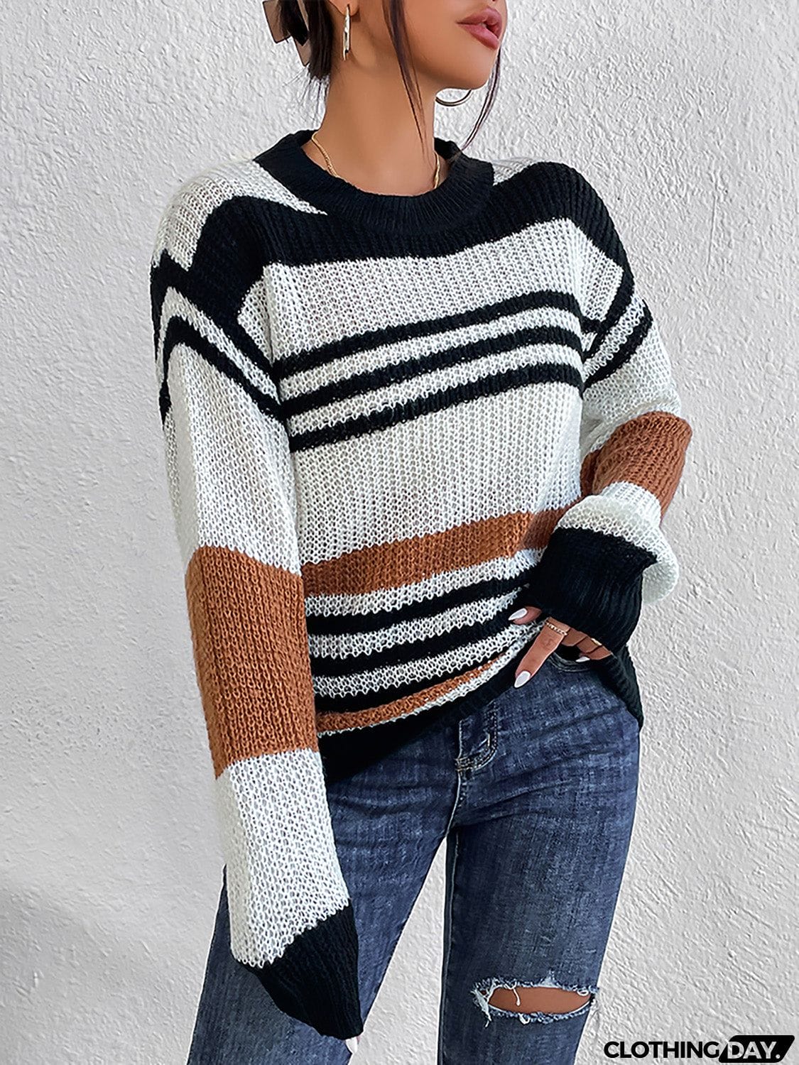 Striped Round Neck Sweater