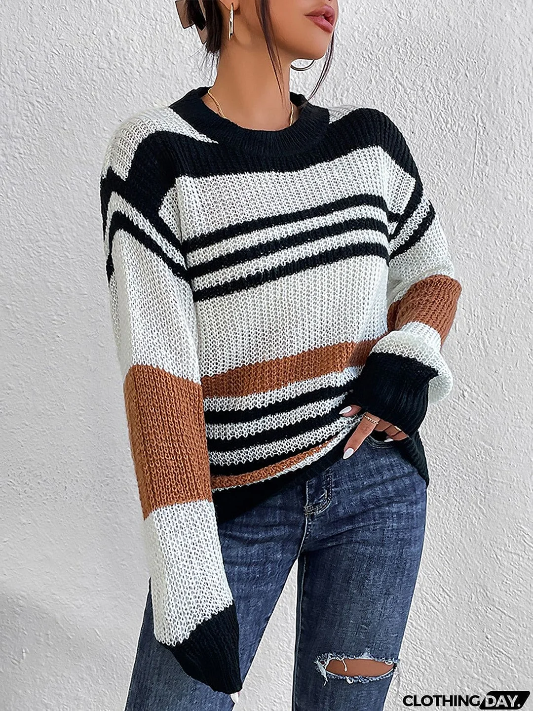 Striped Round Neck Sweater