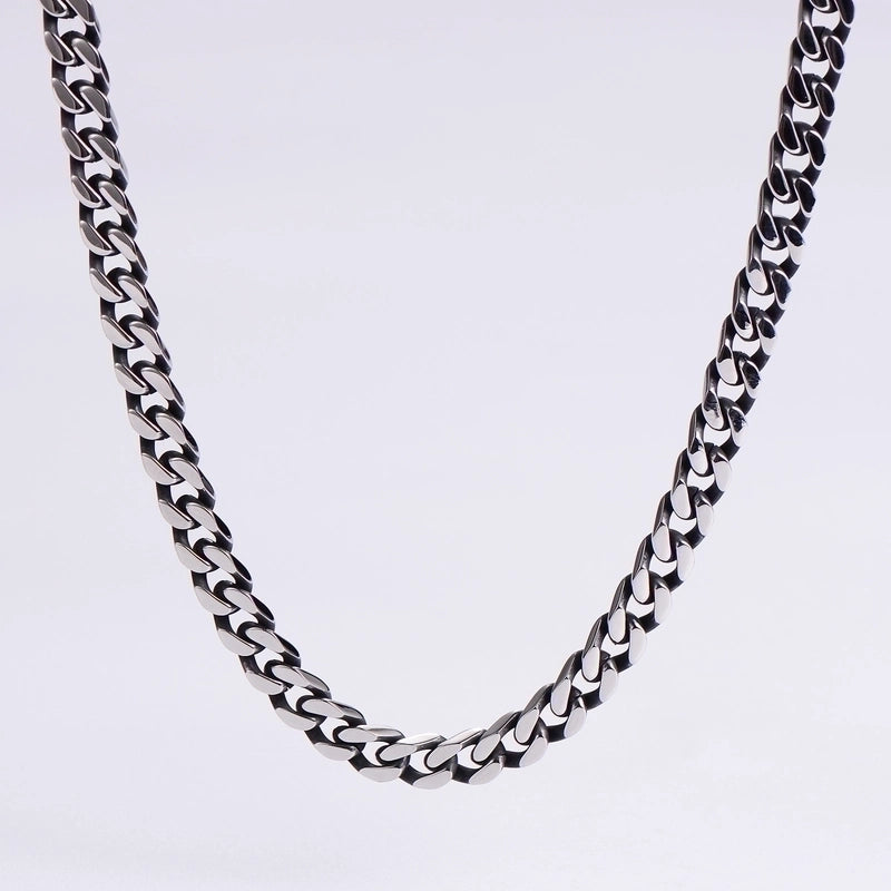 3 Pieces 304 Stainless Steel Hip-Hop Rock Polishing Plating Solid Color Long Necklace
