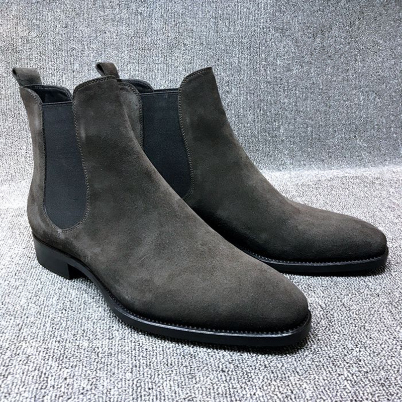 Western Solid Color Suede High Top Martin Boots