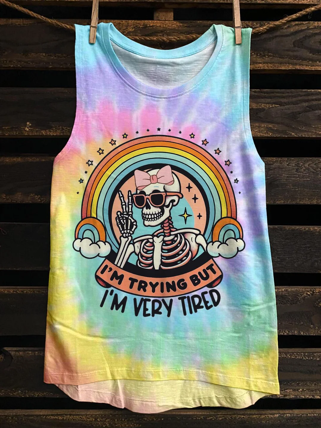 I'm Trying But I'm Very Tired Printed Women's Vest