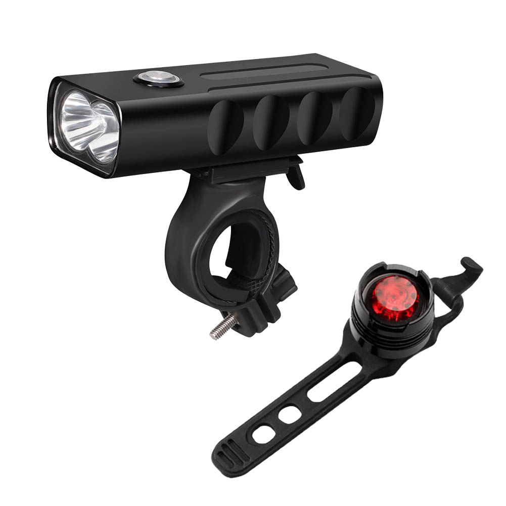 

2pcs Waterproof 1000LM T6 LED 3 Modes Bicycle Headlight Taillight, 501 Original