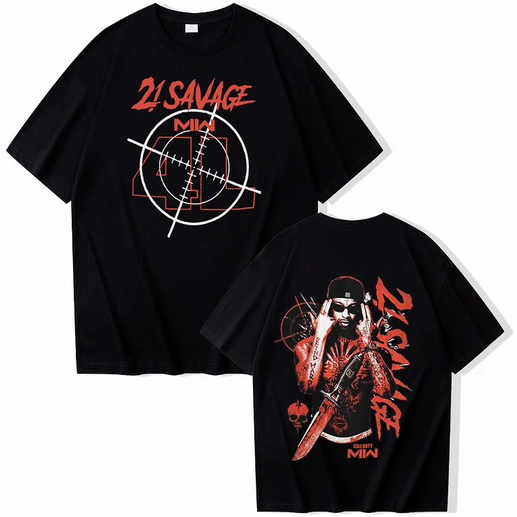 Streetwear 21 Savage American Dream T-Shirts Hip Hop Short Sleeve Oversized Tee top at Hiphopee