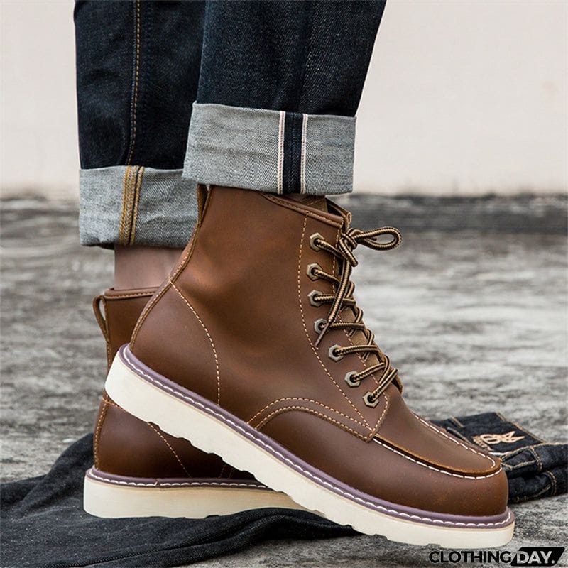 Men's Autumn Winter Vintage Plus Size Cargo Boots