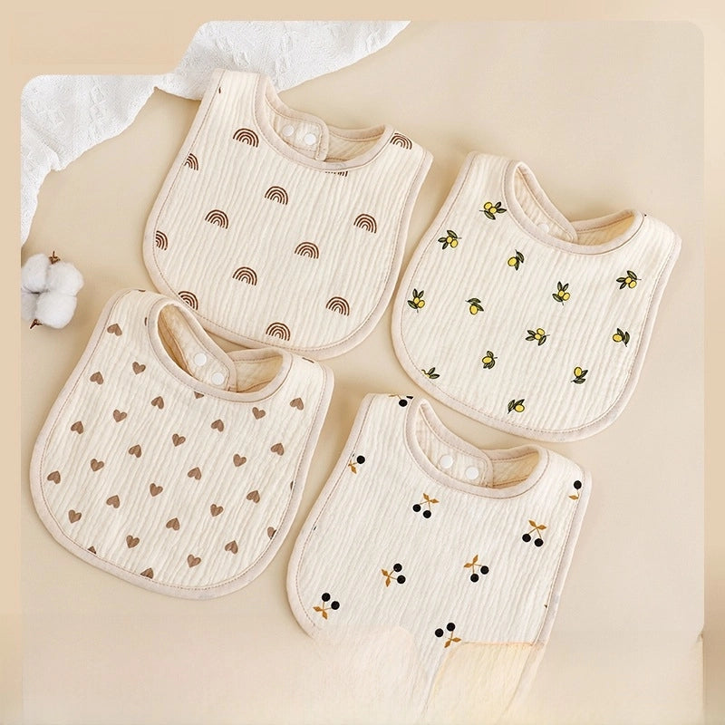 U-shaped Bib Six-layer Cotton Gauze Baby Saliva Towel Eating Bib Baby Anti-spitting Milk Towel Korean Bib