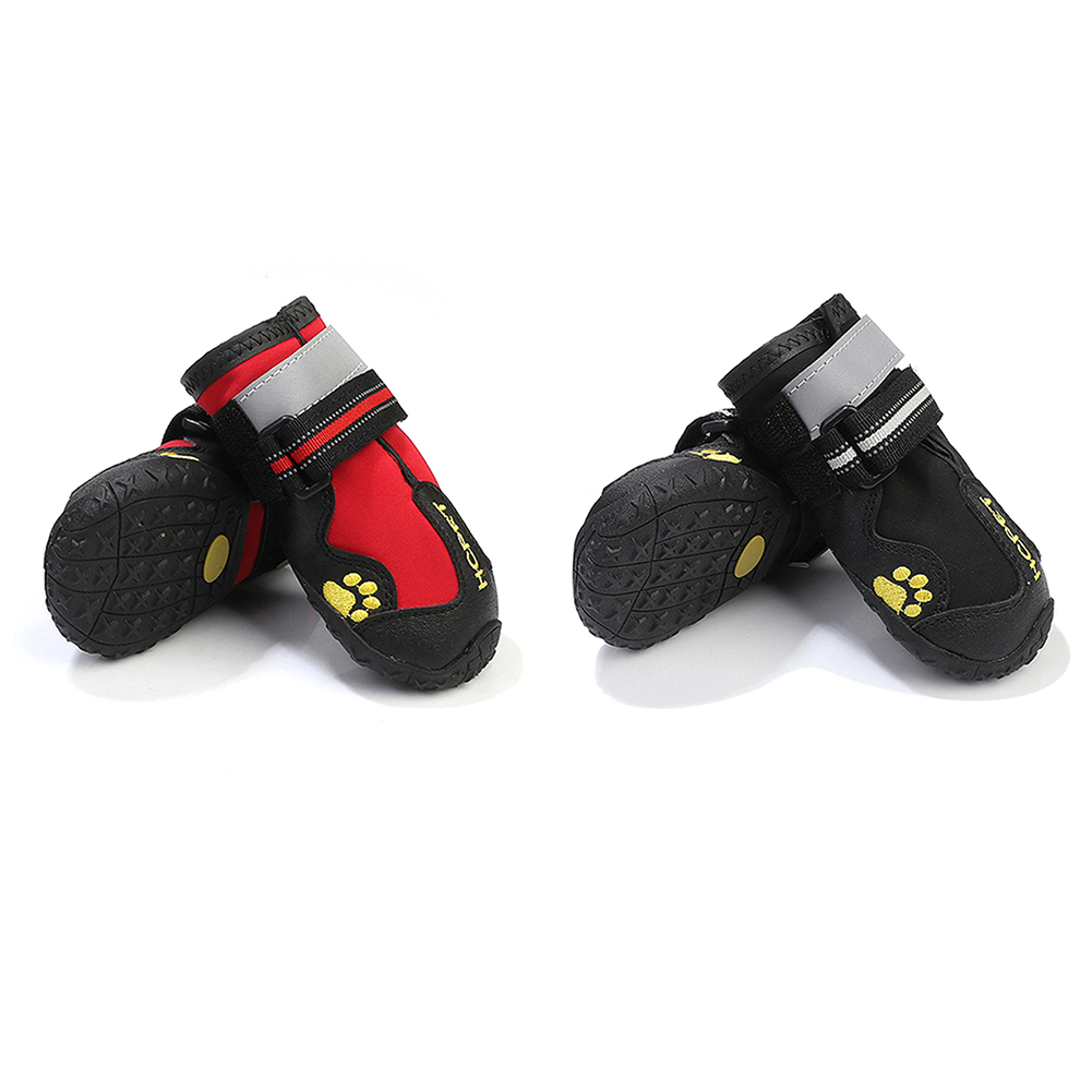 

4pcs Waterproof Pet Dog Shoes Anti Slip Soft Luminous Puppy Footwear Black, 4 (black.), 501 Original