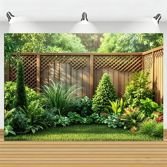 Rustic lattice fence backdrop