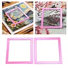 2Pcs Diamond Art Square Auxiliary Frame 3D Printing Diamond Art Desk Positioning Frame Lightweight for Boys Girls Adults Students Home Office Leisure (Sakura Pink Large)