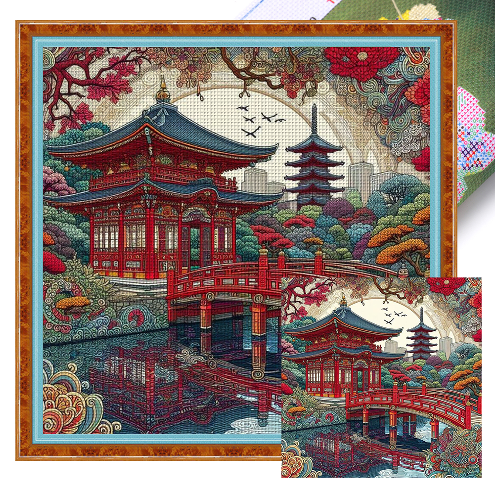 Chinese Attic Full 11CT Pre-stamped Canvas(50*50cm) Cross Stitch