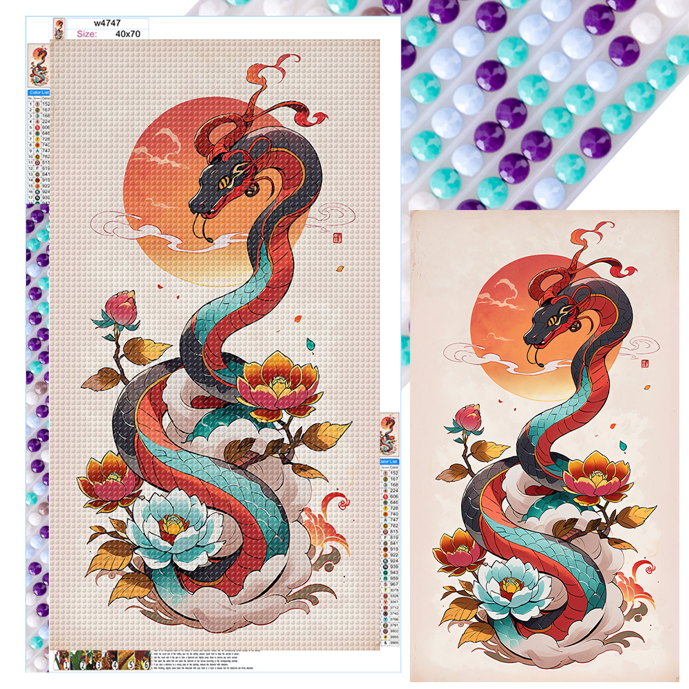 Snake 40*70cm(canvas) full round drill diamond painting