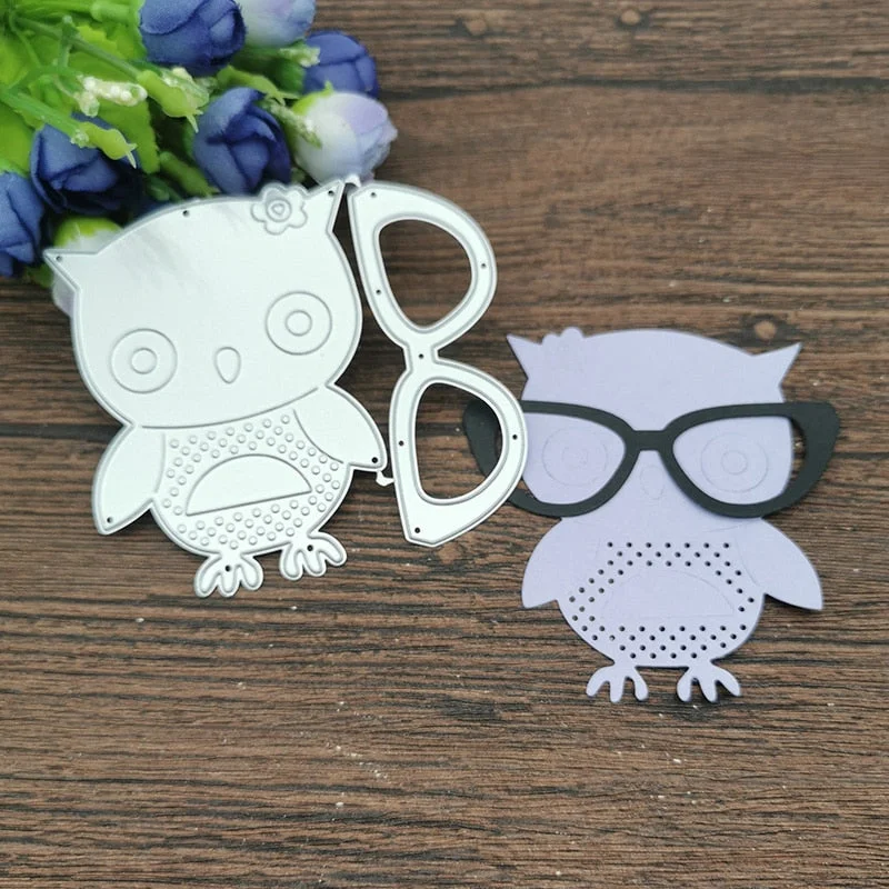 Owl glasses Metal Cutting Dies Stencils For DIY Scrapbooking Decorative Embossing Handcraft Die Cutting Template