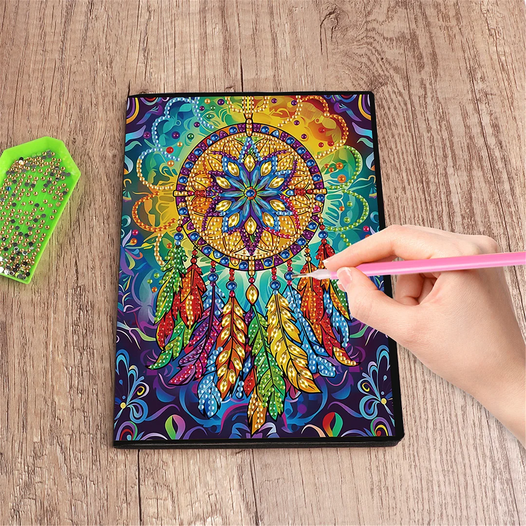 2pcs Patterns Partial DIY 50 Pages A5 Diamond Painting Notebook for Study Home