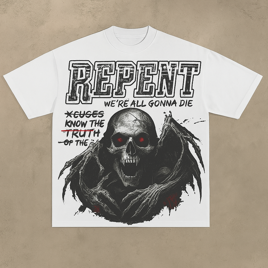 Satanic Print Short Sleeve T-shirt