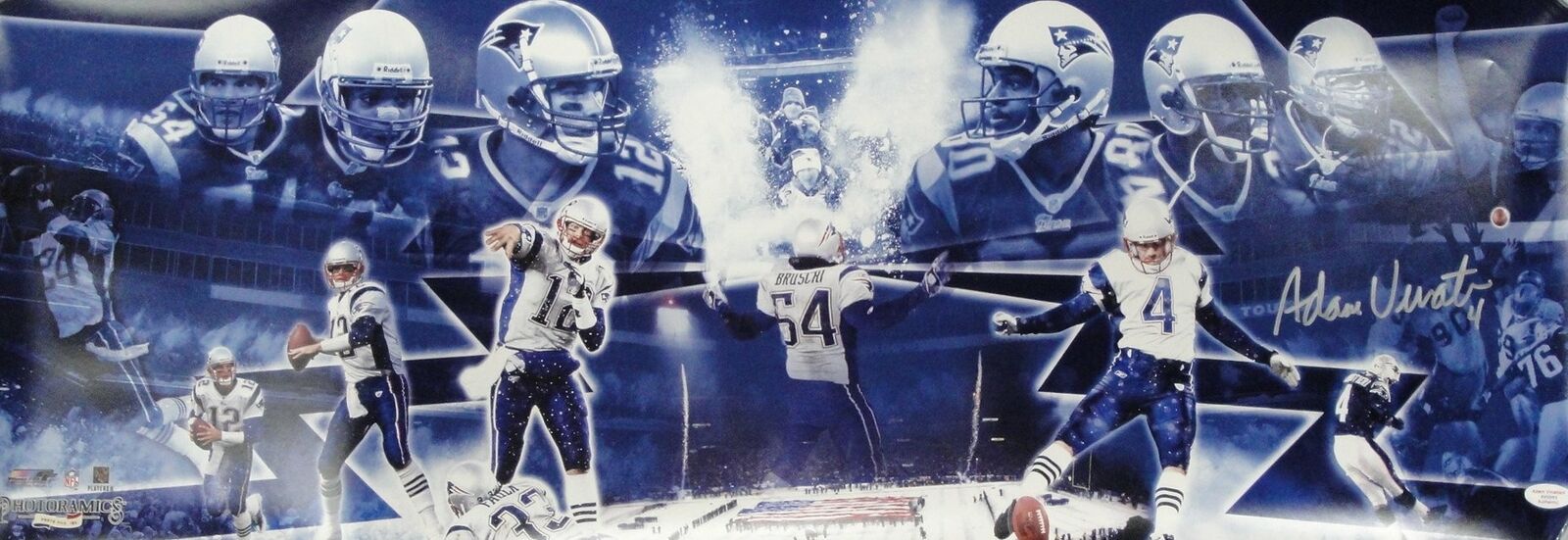 Adam Vinatieri Signed Autographed 12X34 Photo Poster paintings 2004 Superbowl Patriots AV stickr