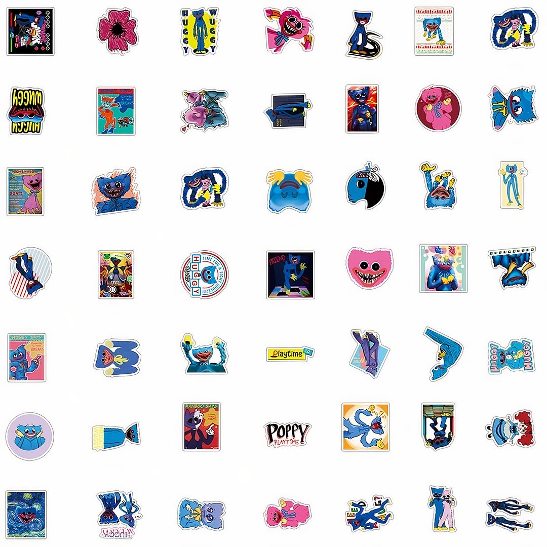Huggy Wuggy Stickers, 50PCS Poppy Playtime Sticker Pack, Plush Gifts