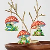 5Pcs DIY Diamond Painting Mushroom Frog Double Sided Keychain