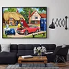 Village Car 40*30cm(canvas) full round drill diamond painting