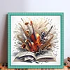 Sheet Music And Instruments-11CT Stamped Cross Stitch 50*50cm/19.69*19.69in