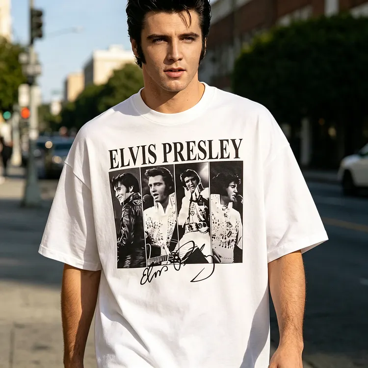 Elvis Presley Multi-Photo Printed Men's T-shirt
