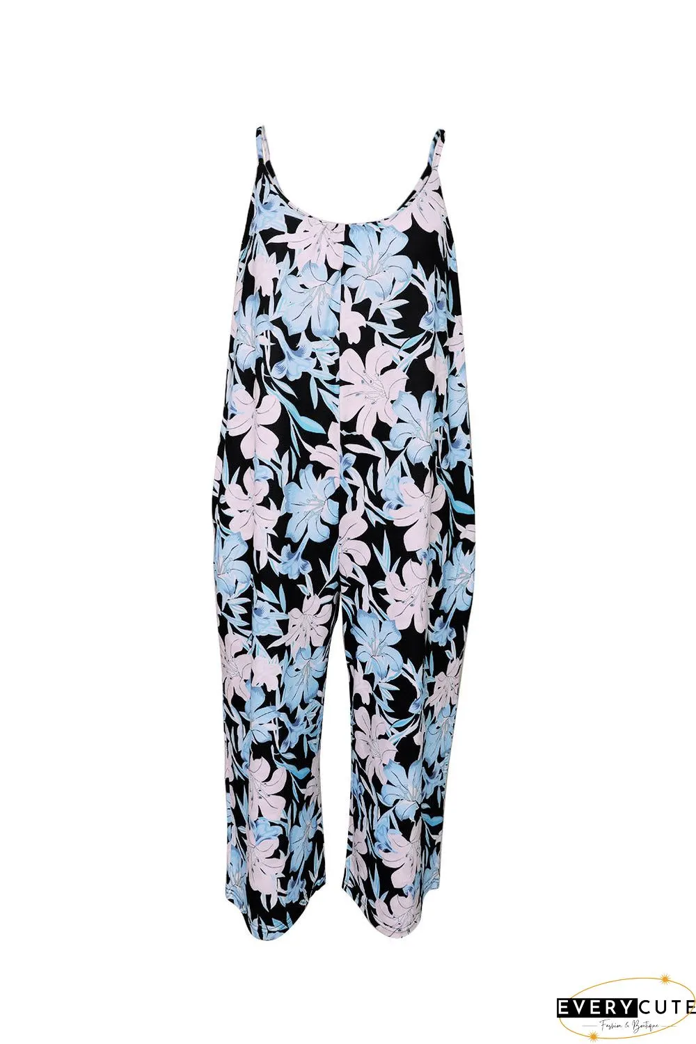 Print Spaghetti Strap Wide Leg Jumpsuit