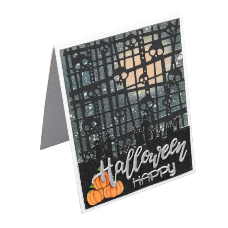 2019 New Craft Skull Fence Metal Cutting Dies Stencil Square Frame Die Cut Scrapbooking Embossing Christmas Stamps And Dies