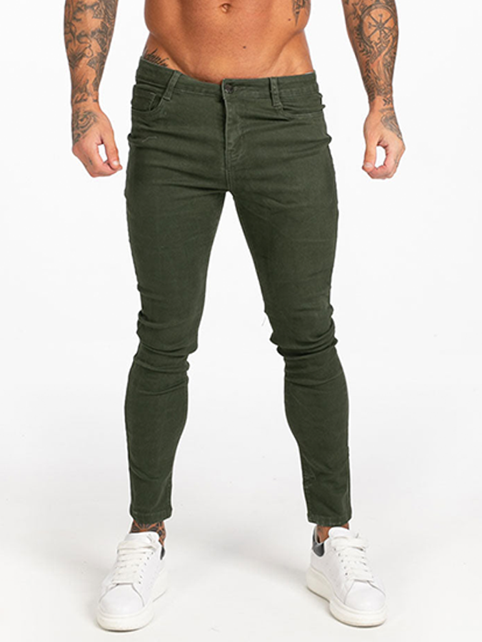 Men's Army Green Skinny Jeans