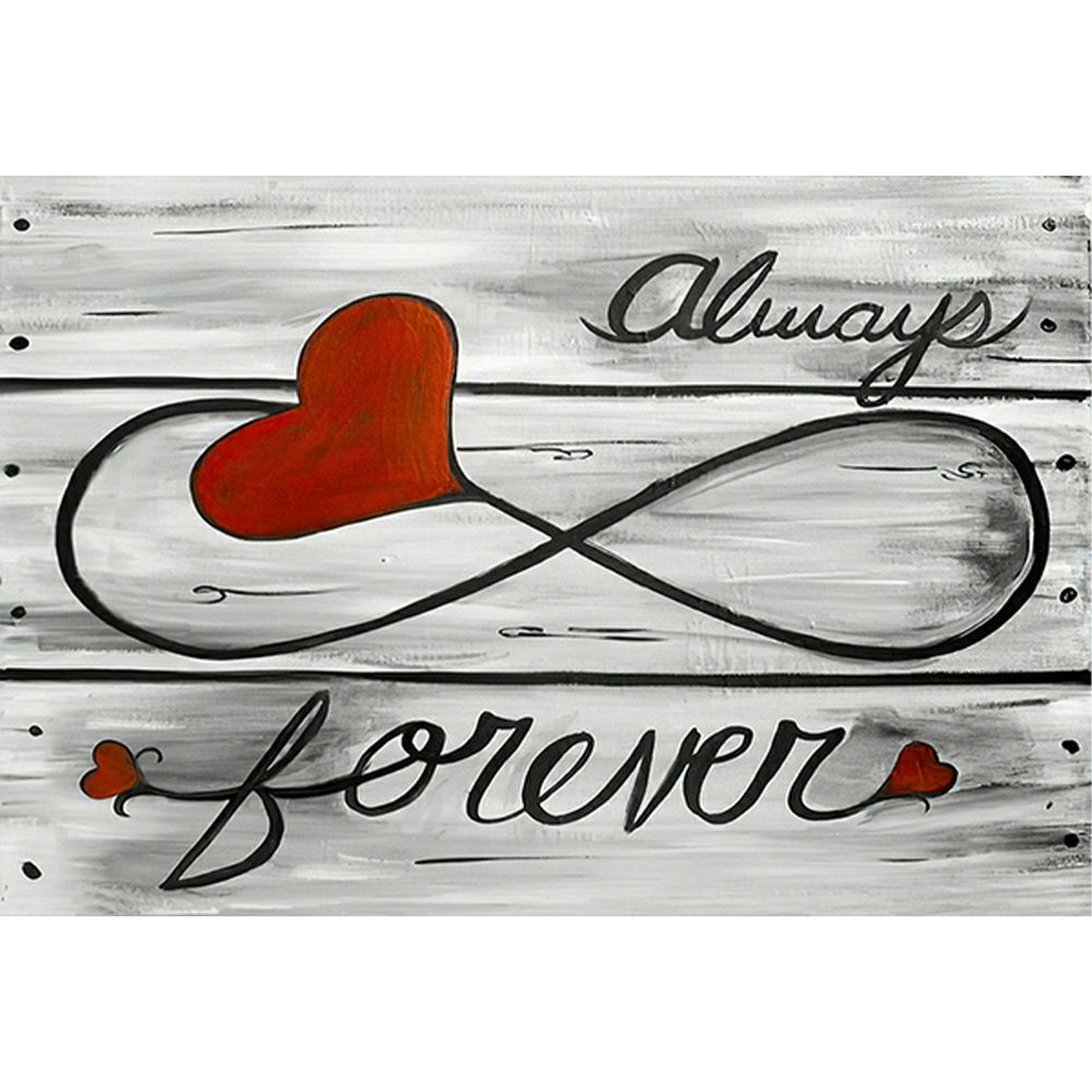 

(Multi-Size Round/Square) Always Love Forever Quotes - Full Diamond Painting - 40*30cm/50*40cm, 501 Original