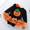 Halloween Baby Costume Girls Rompers Newborn Pumpkin Black Jumpsuits