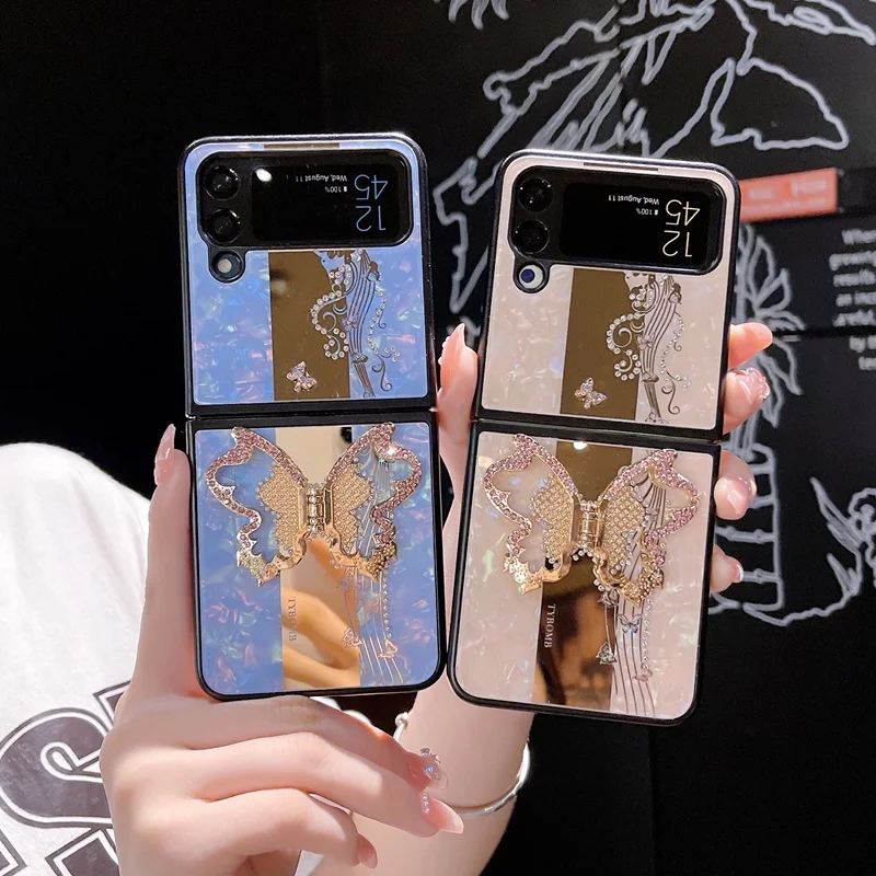 Luxury Shiny Butterfly Stand Samsung Galaxy Z Flip Case