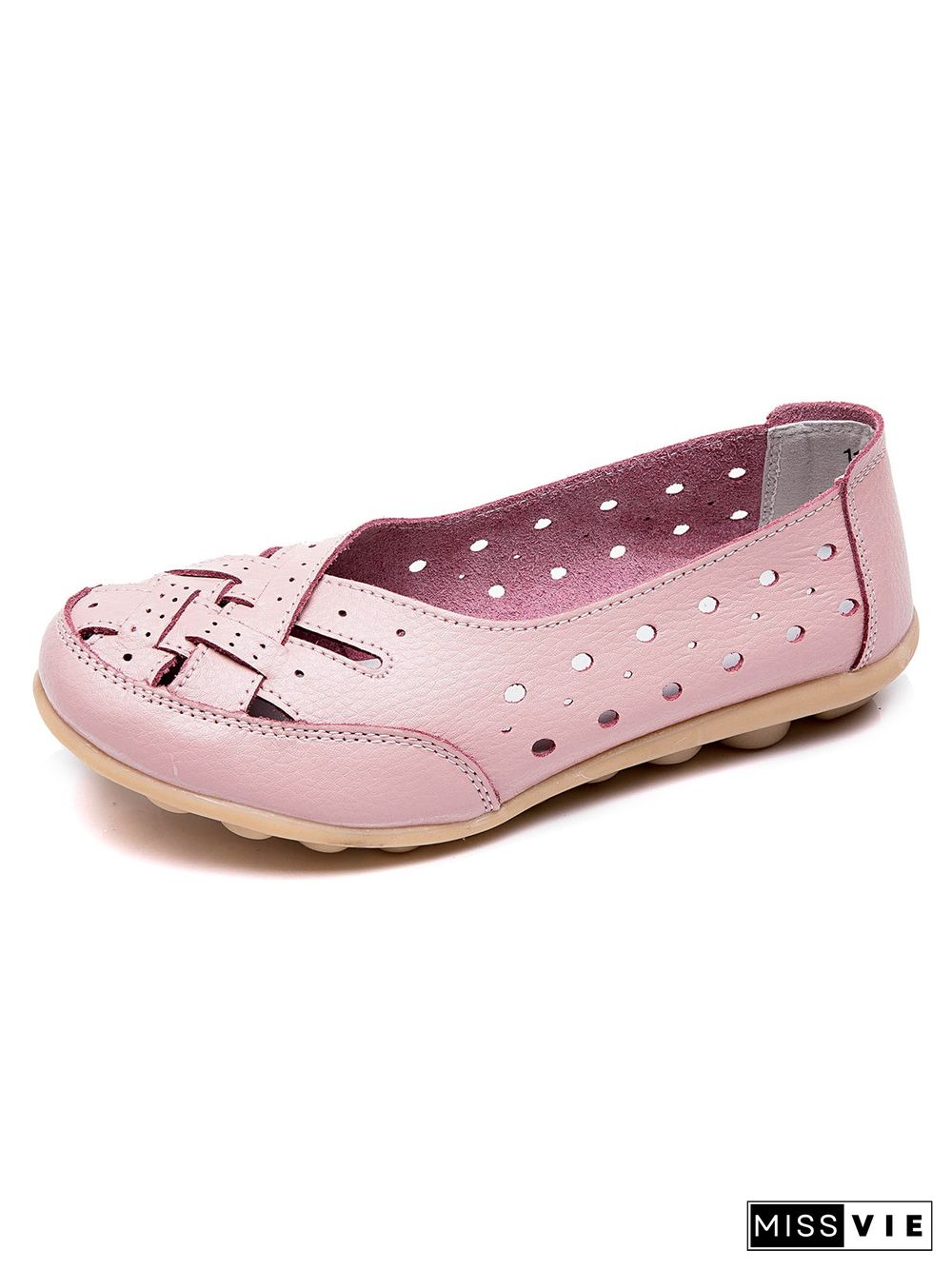 Hollow Leather Soft Sole Shoes
