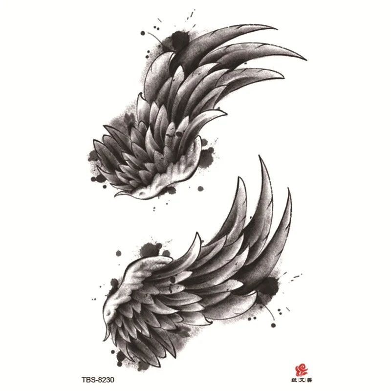 Sdrawing Temporary Tattoo Sticker Dark Snake Tattoos Flower Tatoos Body Art Geisha Water Transfer Clavicle Arm Fake Tatto