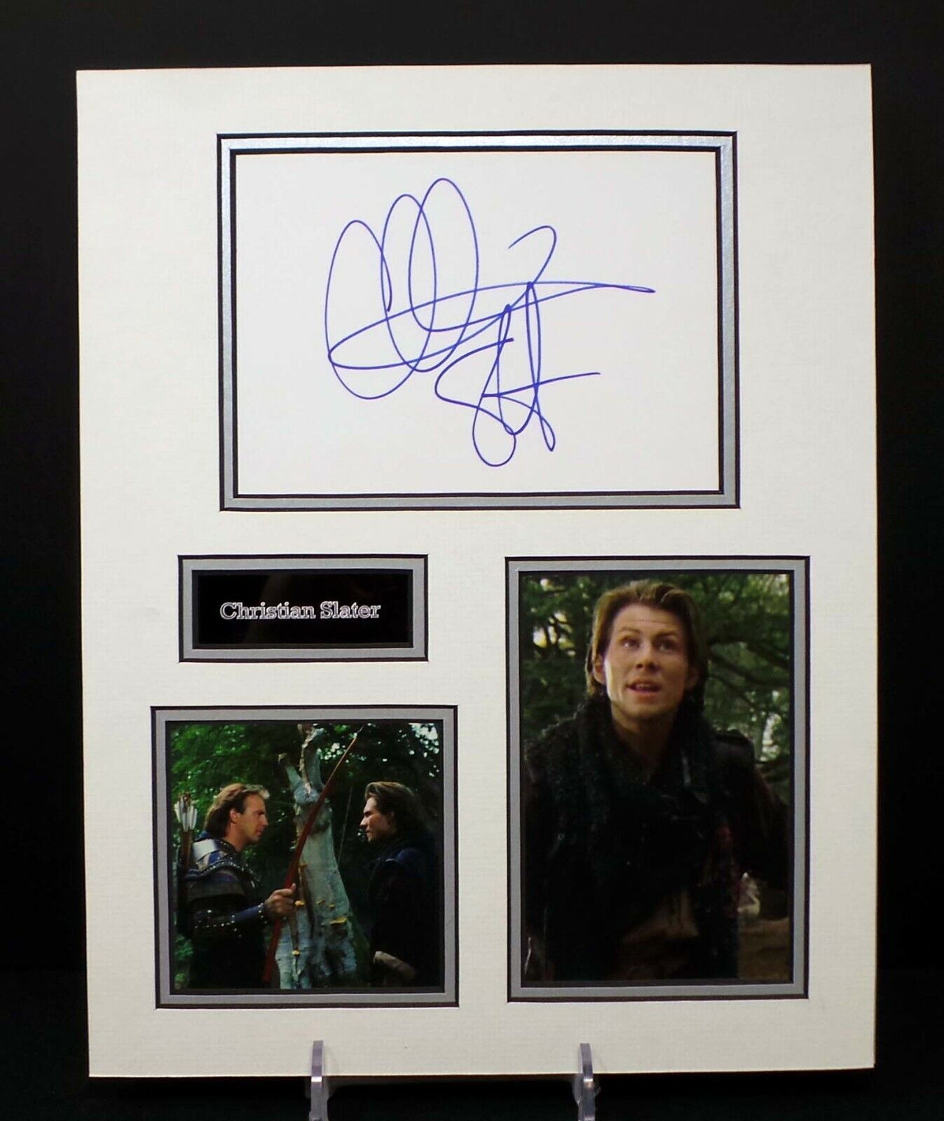 Christian SLATER Signed Mounted Robin Hood Movie Photo Poster painting Display AFTAL RD COA