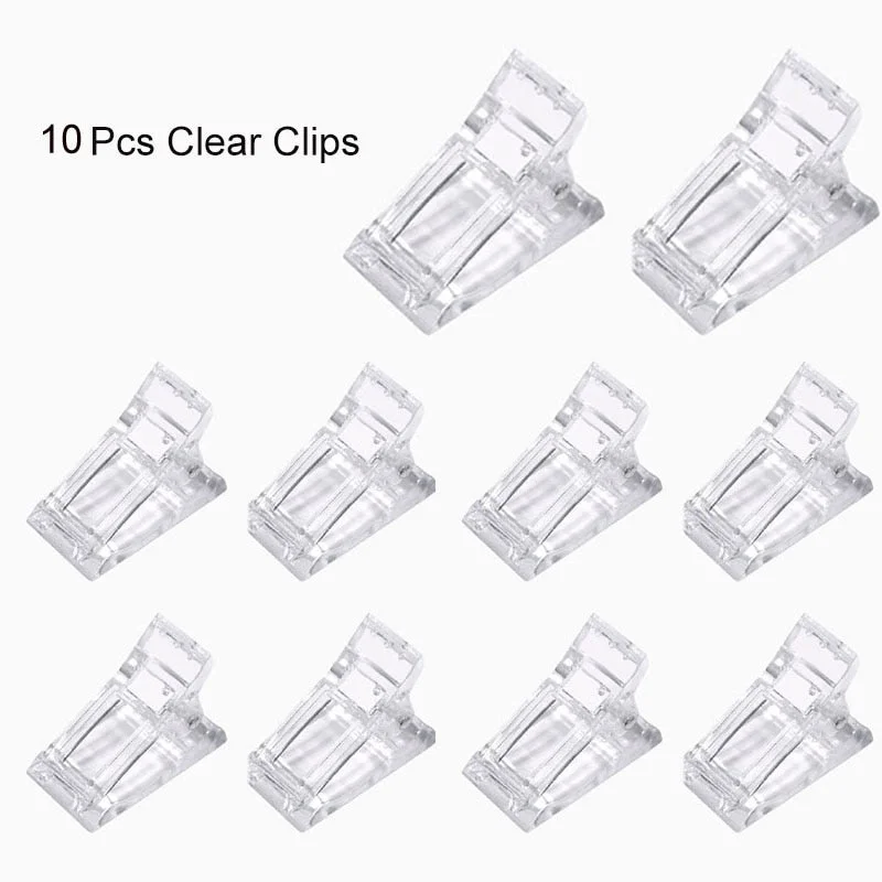 10Pcs Nail Clip To Quickly Build Nail Mold Finger Extension Nail Art UV Extension Gel Nail Extension Tool Nail Tip Clip Mold