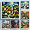 (Multi-Style) Colorful Houses-14CT/18CT Stamped/Counted Cross Stitch 40*40cm/15.75*15.75in