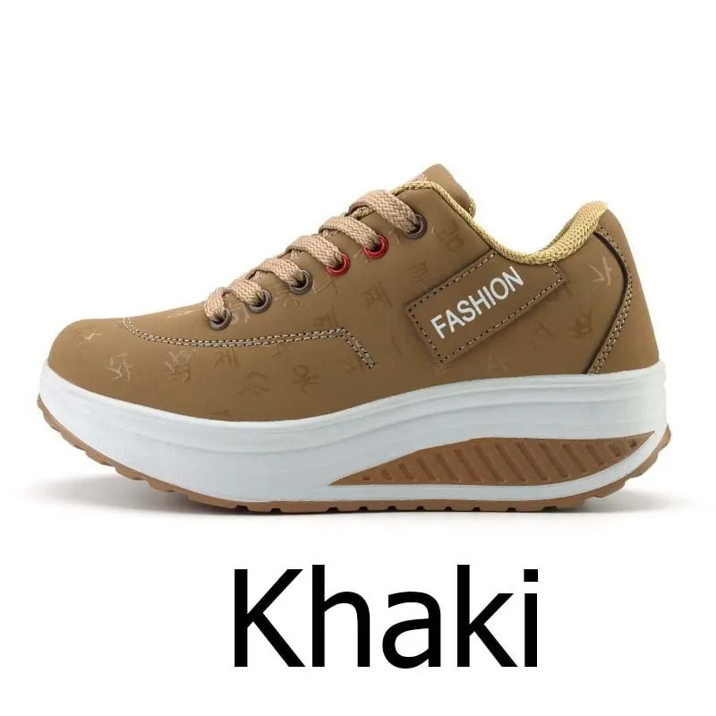 Fashion Women Sneakers Height Increasing Summer Breathable Waterproof Wedges Platform Shoes Woman Pu Leather Casual Shoes Tenis