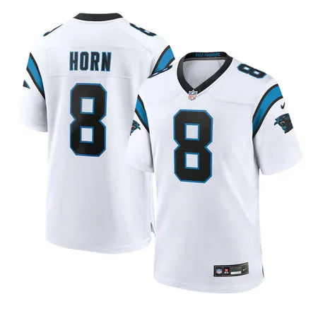 Youth Carolina Panthers #8 Jaycee Horn Nike White Game Road Jersey