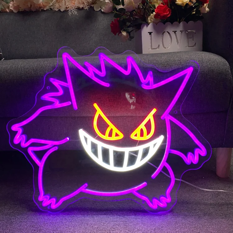 Anime Neon Sign Neon Sign Gengar Game Room Light Custom Neon Led Neon Sign Neon Sign Bedroom Art Light Gifts For Teen Home Decor