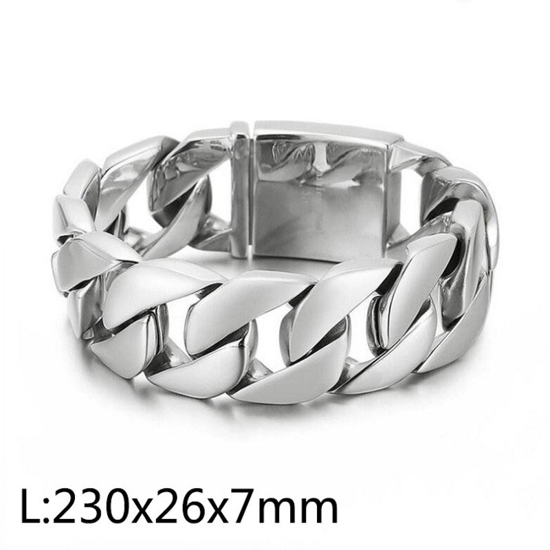 Hip-Hop Solid Color Titanium Steel Plating 18K Gold Plated Men’s Bracelets