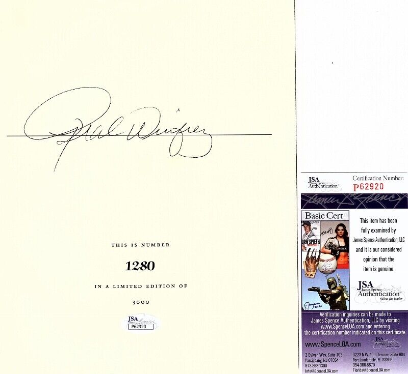 Oprah Winfrey Signed 9x7 Title Page from Book - Full Signature - JSA COA