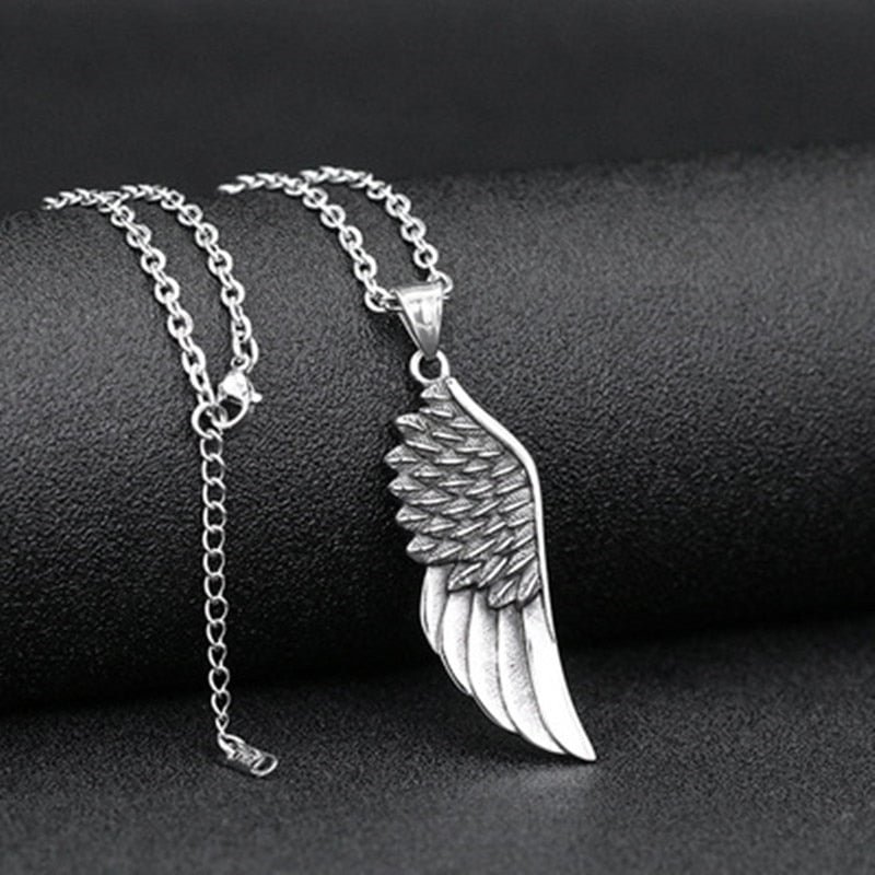 Buzzdaisy Tide Male Rock Fashion Angel Wing Pendant Necklace