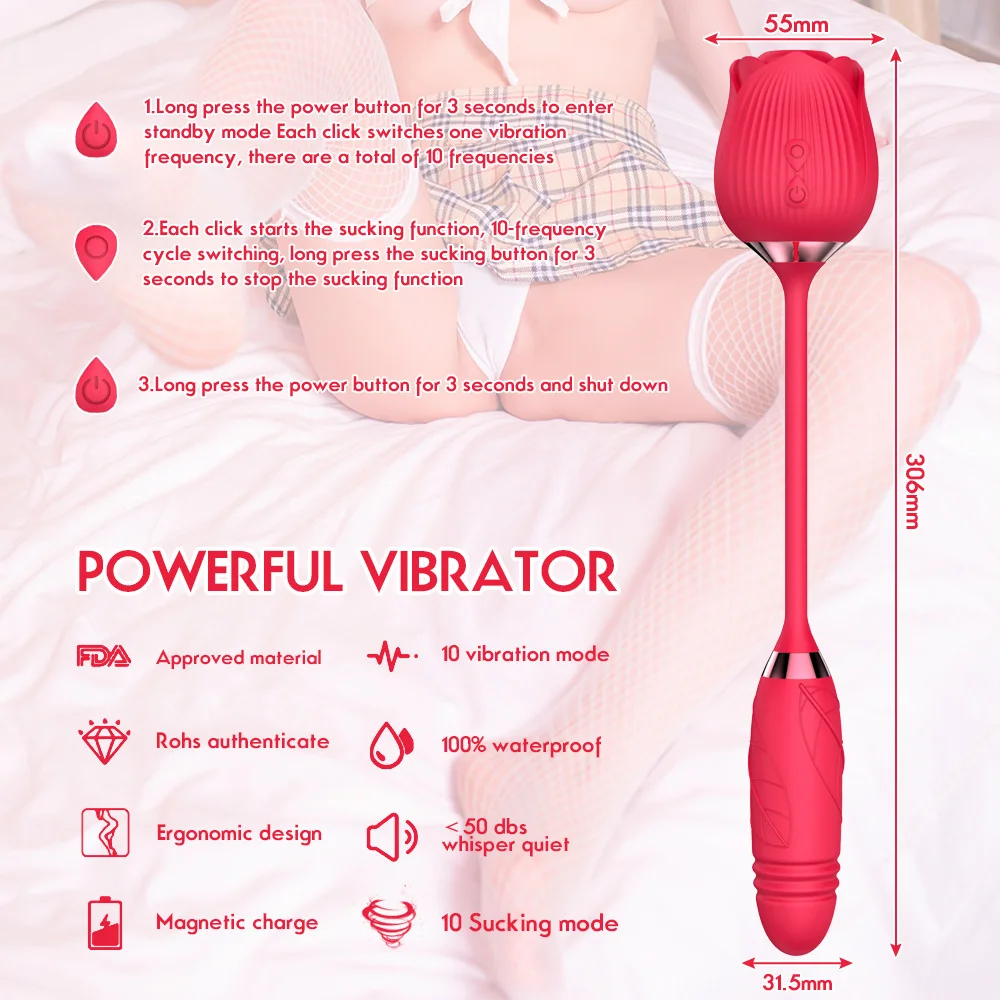 rose clit massager-safe and skin-friendly rose toy