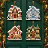 4pcs Christmas House Pearl Art Diamond Painting Pendant