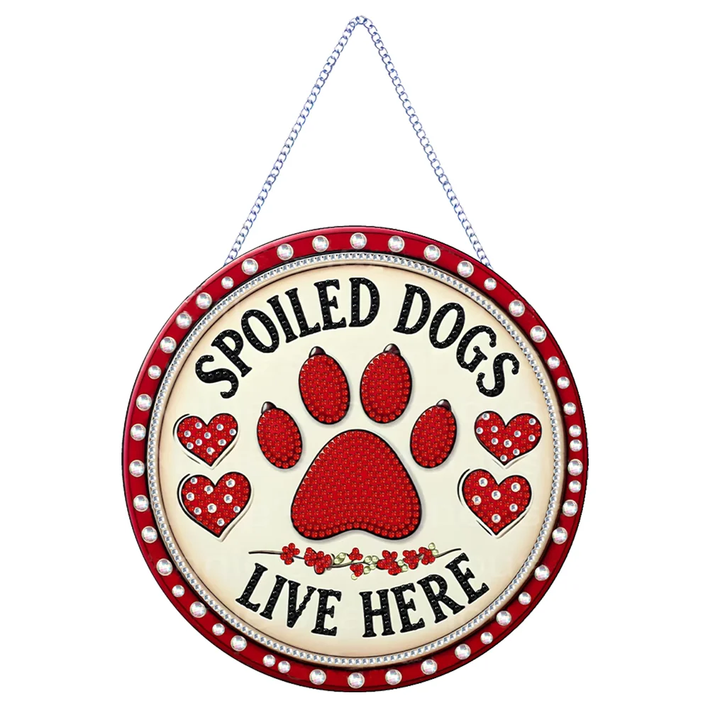 DIY Spoiled Dogs Single-Side Acrylic Diamond Drawing Hanging Ornament