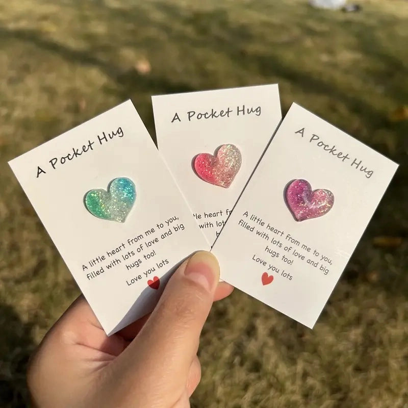 Cute Heart Shape Solid Color Resin Card 1 Piece